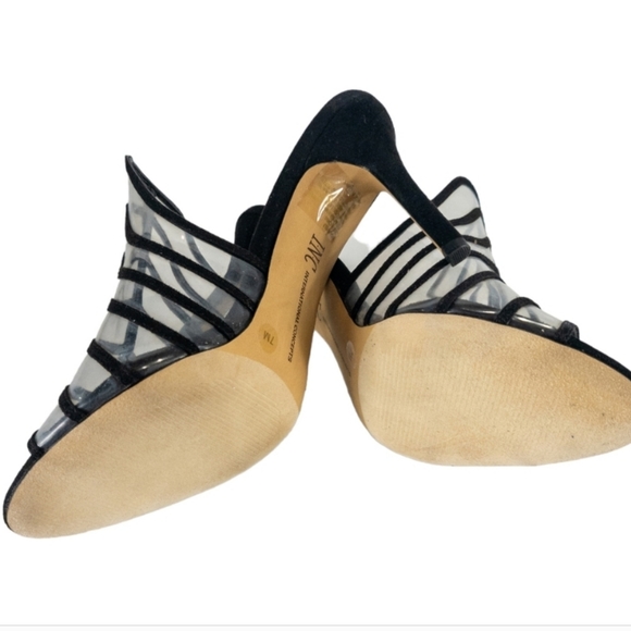 INC International Concepts Lavel Vinyl Open Toe Dress Heels Black 7 - Picture 4 of 4